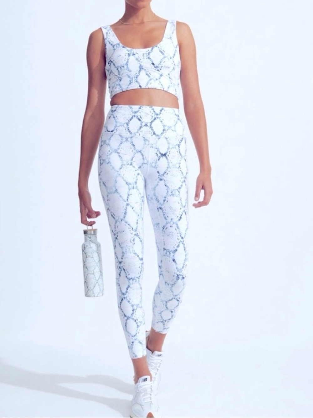 Varley Snake-Print White leggings